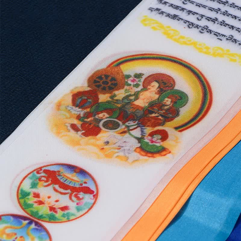 Eight Auspicious Symbols prayer flag arrow — view 5