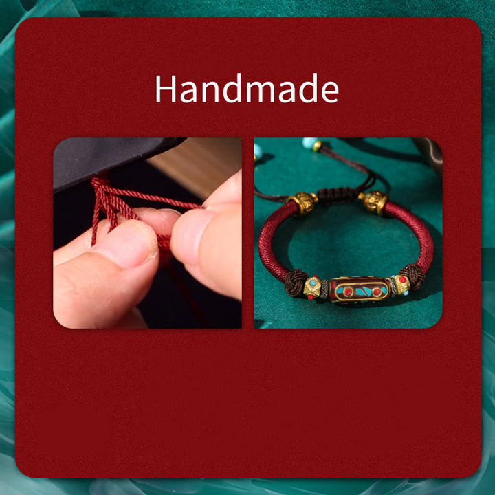 Tibetan Turquoise Mantra Braided Bracelet — view 6