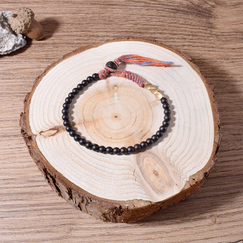 Black onyx tassel bracelet — view 3