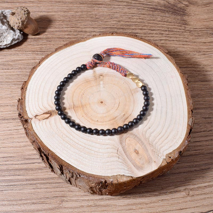 Black onyx tassel bracelet — view 3