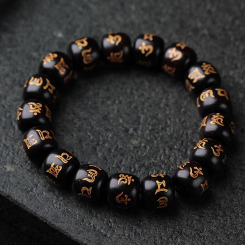 Tibetan Ebony Wood Mantra Bracelet — view 2