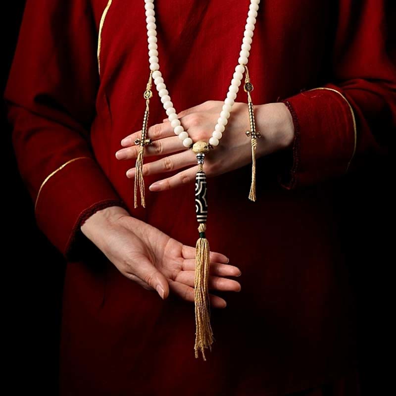 108 bodhi seed and Dzi bead mala — view 10