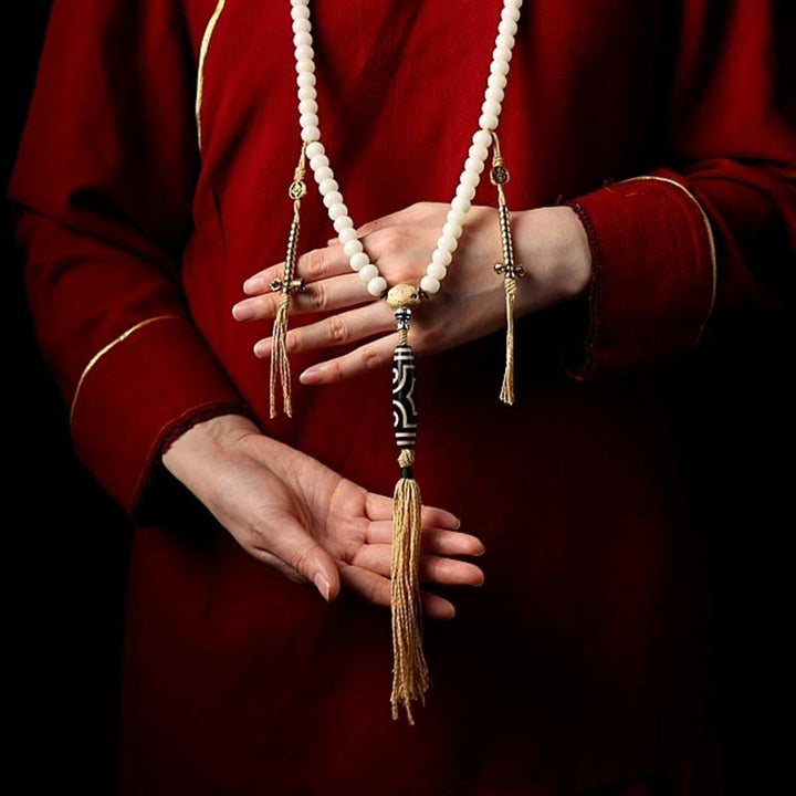 108 bodhi seed and Dzi bead mala — view 10