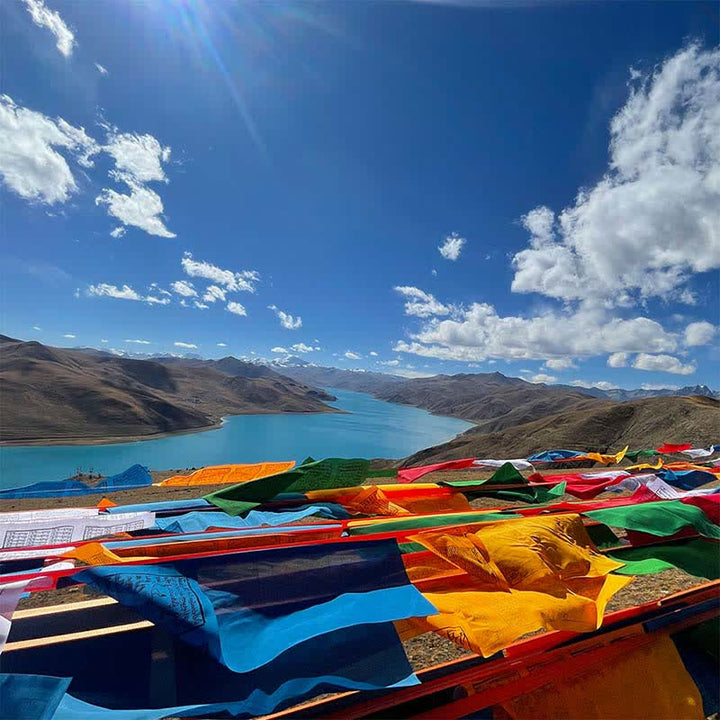 Five-color Windhorse prayer flags — view 7