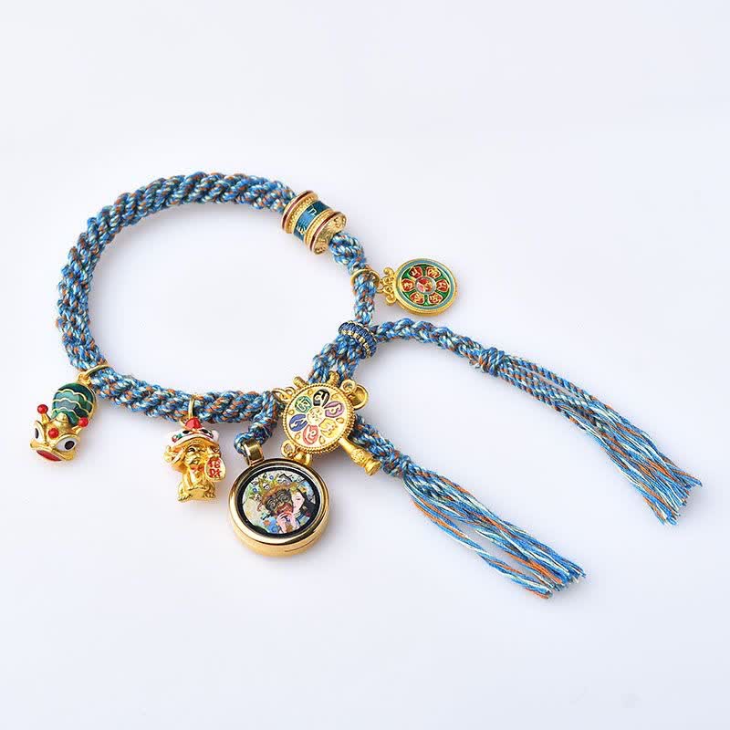 Tibetan Zakiram motif braided cord bracelet — view 6