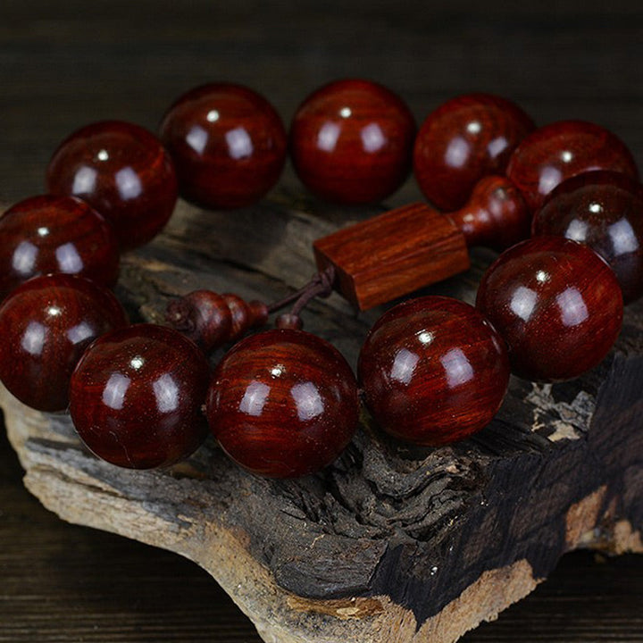 Red sandalwood and rosewood bead bracelet — view 3