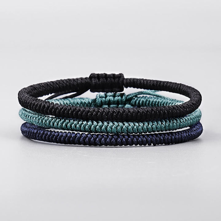 Buddha Stones Tibetan 3Pcs King Kong Knot Handcrafted Amulet Strength Bracelet Bracelet BS 1