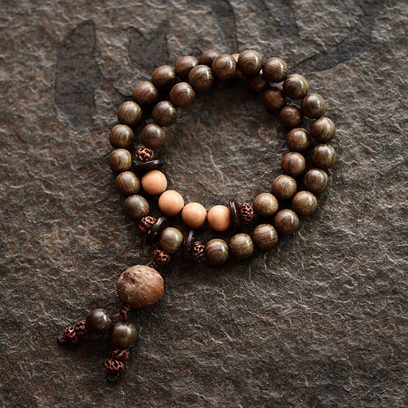 Tibetan sandalwood charm mala bracelet — view 2