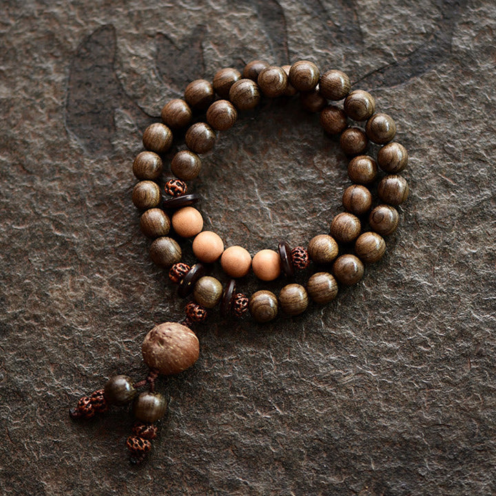 Tibetan sandalwood charm mala bracelet — view 2