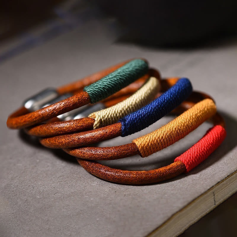 Five-element leather buckle bracelet — view 2