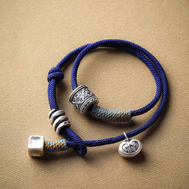 Om Mani Padme Hum double-wrap cord bracelet — view 6