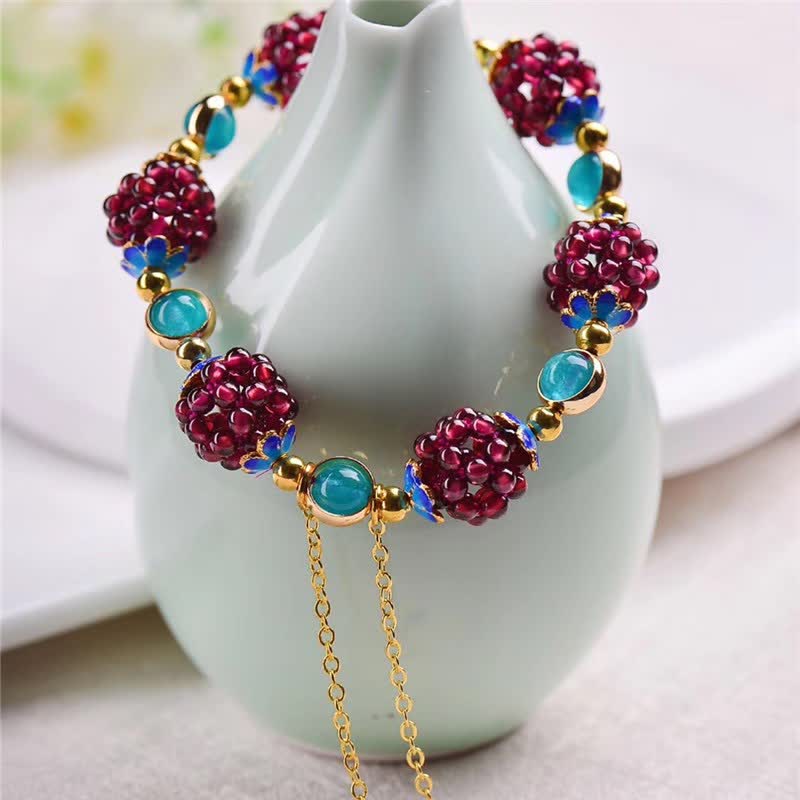 Buddha Stones Tibetan Garnet Calm Bracelet Bracelet BS 12