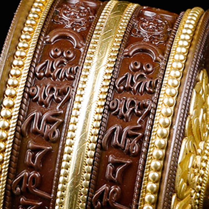 Tibetan Copper Prayer Wheel with Mantra Design — view 10