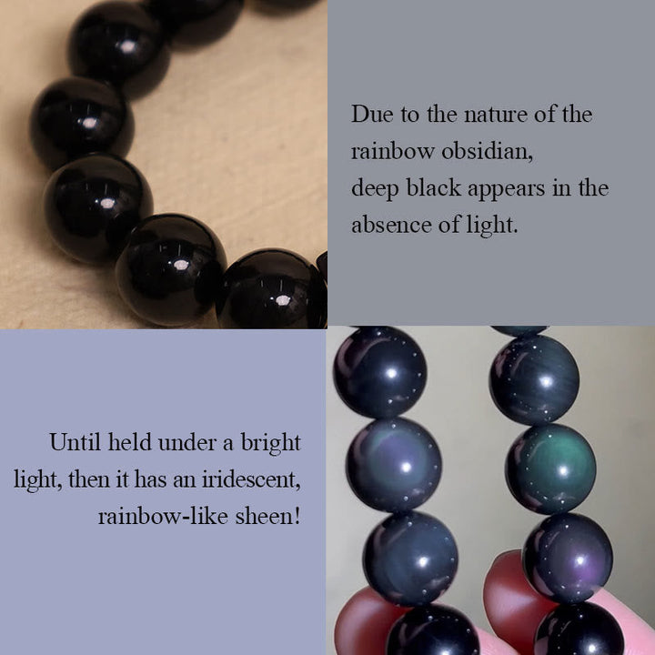 Buddha Stones Tibetan Obsidian Protection Necklace Necklace BS 13
