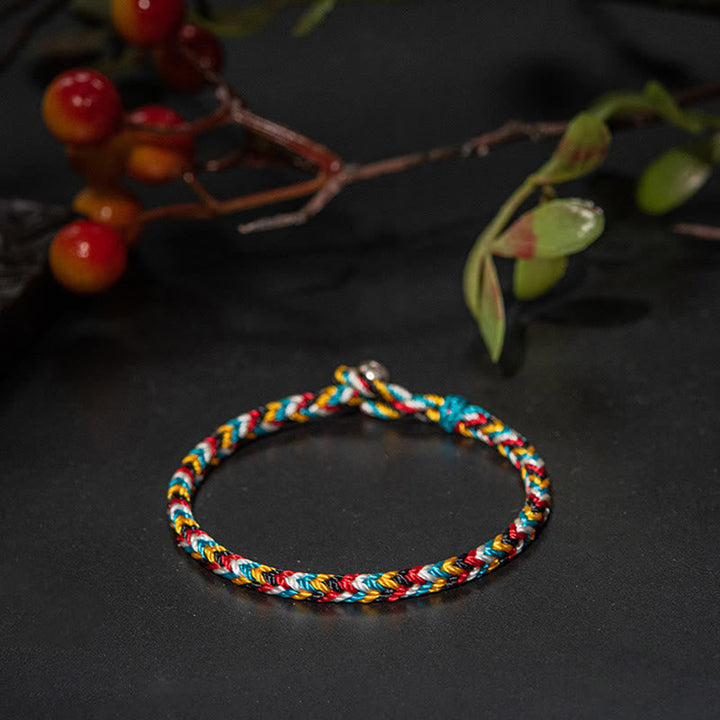 Handwoven five-color thread bracelet — view 8