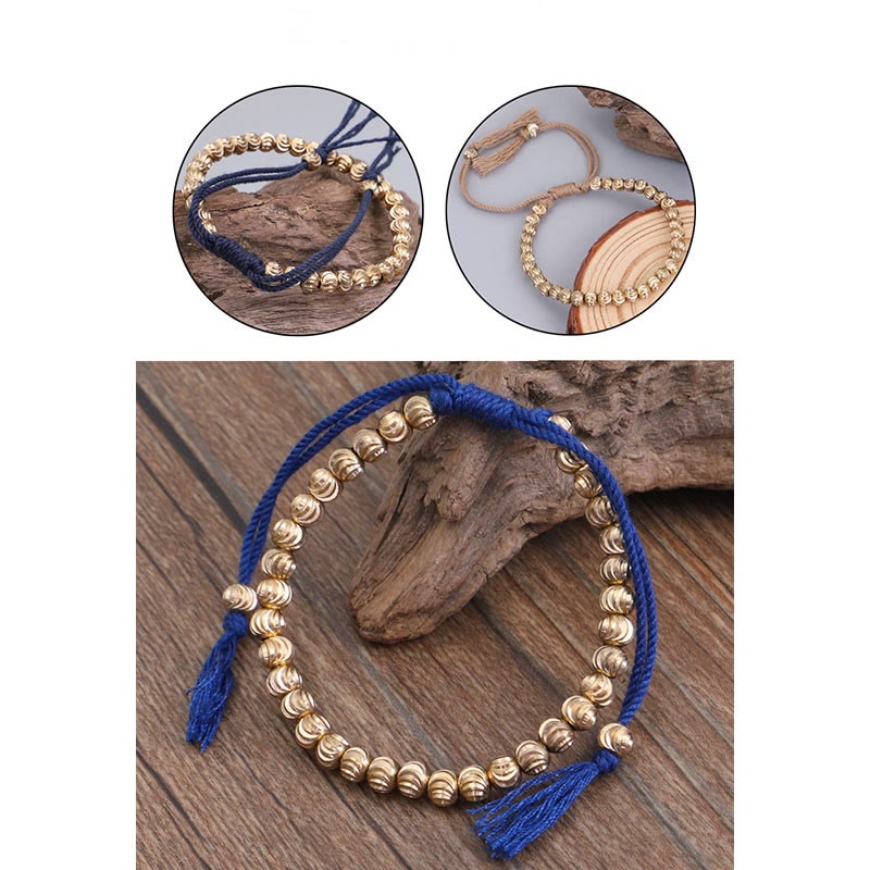 Buddha Stones Tibetan Handmade Copper Bead Luck String Bracelet Bracelet BS 15