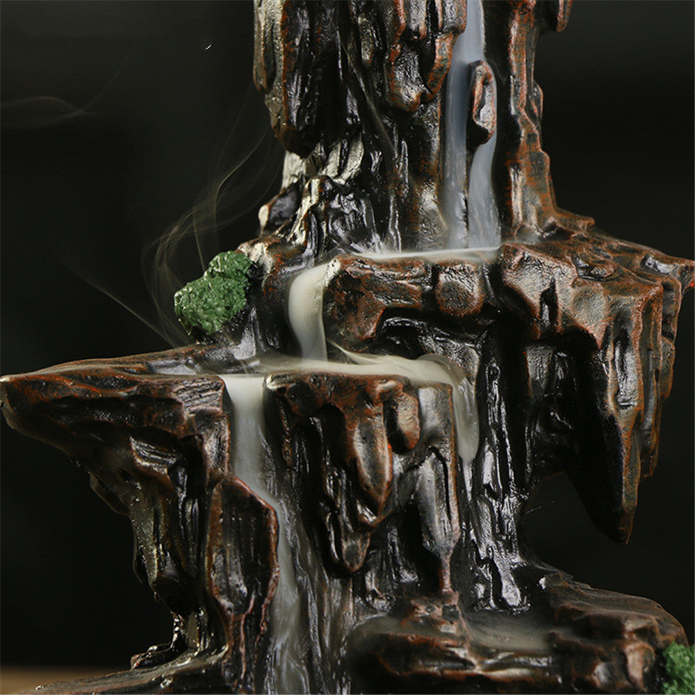Mountain Waterfall Landscape Hand Crafts Censer Base Holder Stand