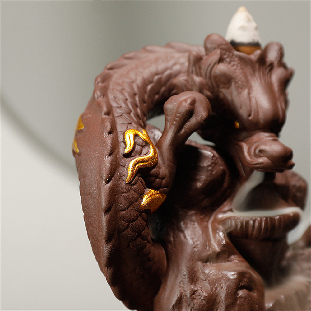 Backflow Incense Burner Dragon Incense Stick Holder Smoke Waterfall Aromatherapy Furnace Home Decor Censer