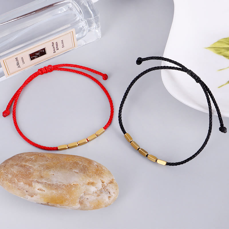 Copper bead braided cord bracelet — view 9