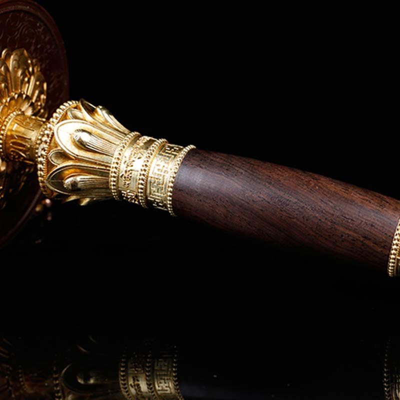 Tibetan Copper Prayer Wheel with Mantra Design — view 8
