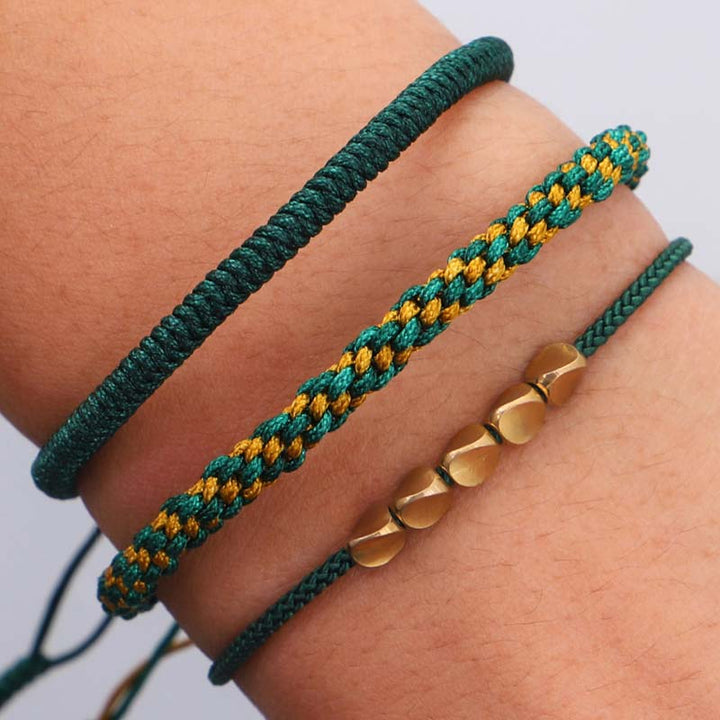 Three-piece copper bead cord bracelet set — view 15