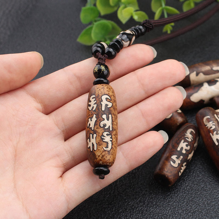 Tibetan Dzi bead Avalokiteshvara pendant — view 8