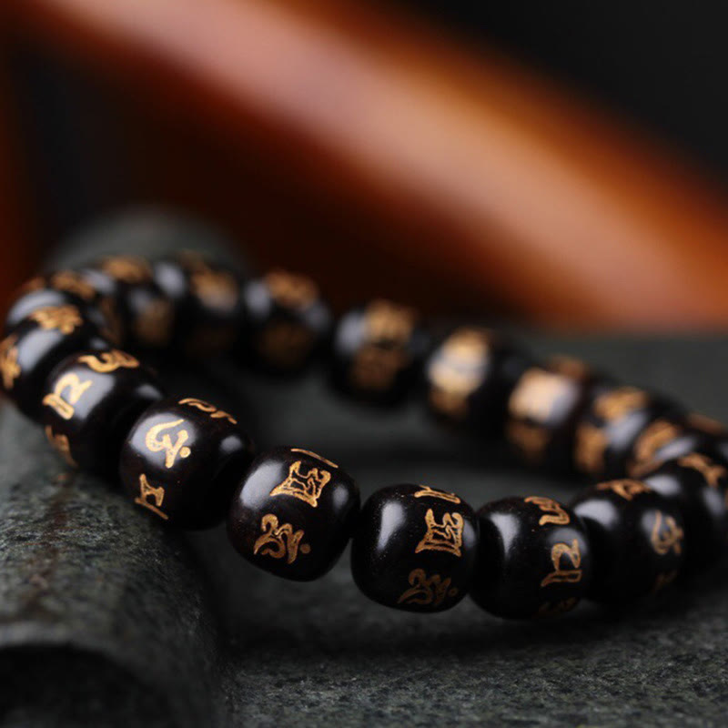Tibetan Ebony Wood Mantra Bracelet — view 4