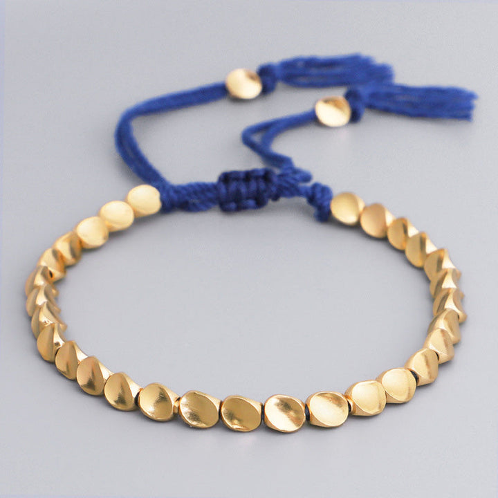 Tibetan copper bead cord bracelet — view 15