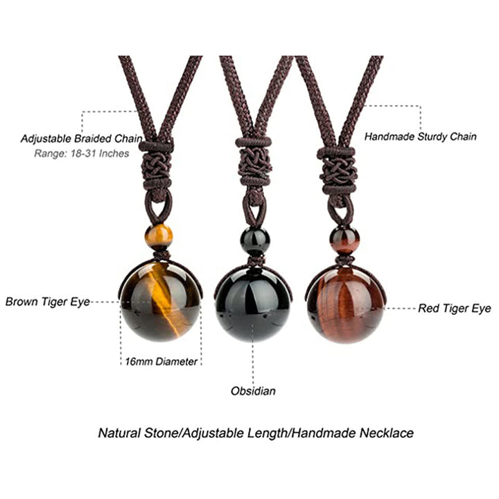 Buddhastoneshop Tibetan Tiger's Eye Protection Necklace