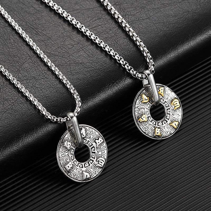 Om Mani Padme Hum peace buckle necklace — view 2