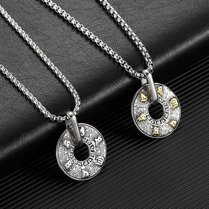 Om Mani Padme Hum peace buckle necklace — view 2