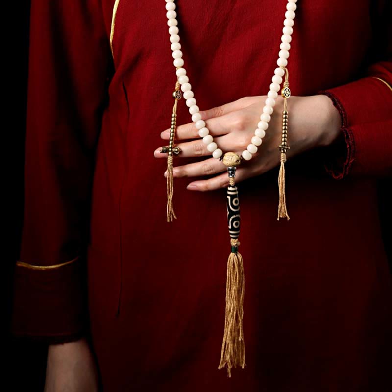 108 bodhi seed and Dzi bead mala — view 13