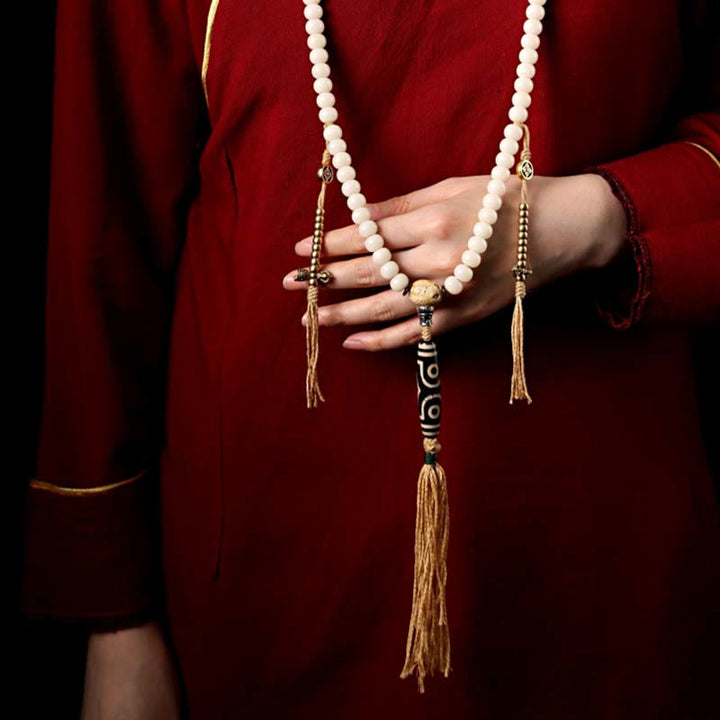 108 bodhi seed and Dzi bead mala — view 13