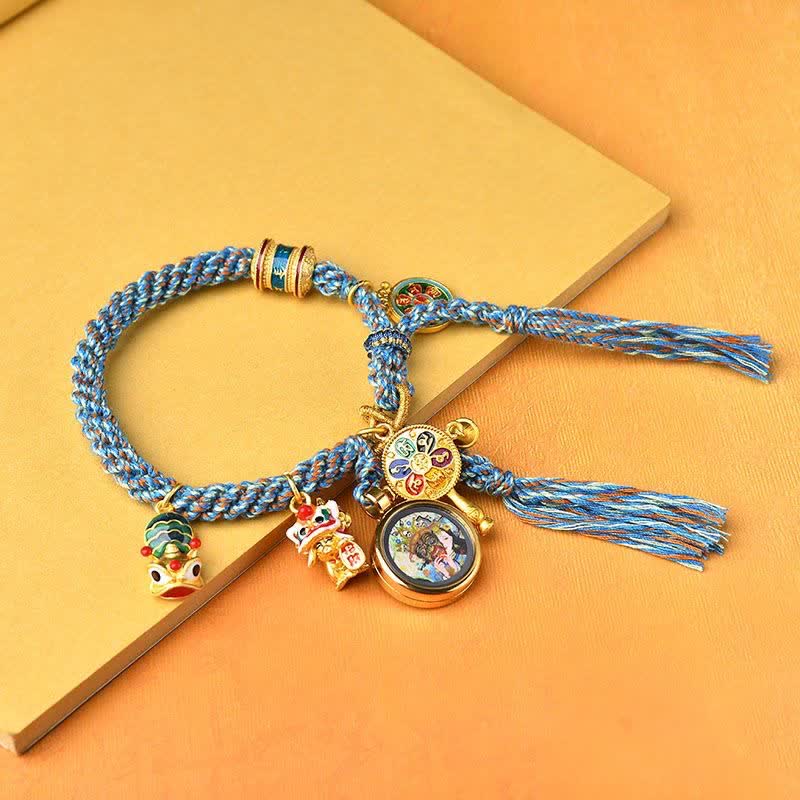 Tibetan Zakiram motif braided cord bracelet — view 3