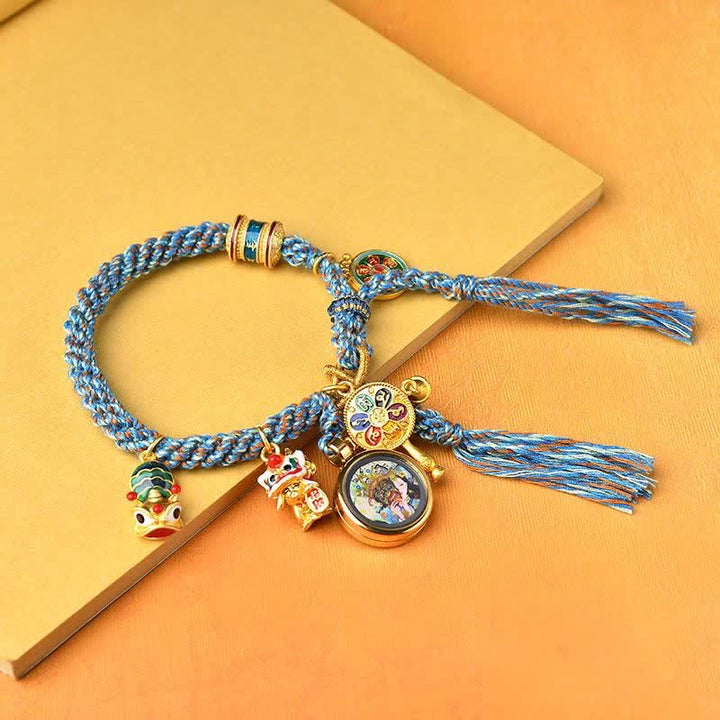 Tibetan Zakiram motif braided cord bracelet — view 3