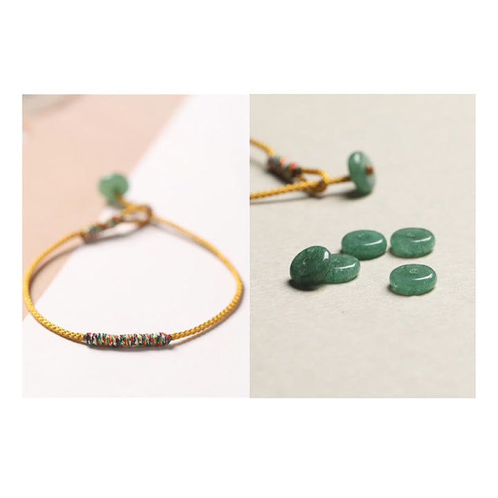 Handwoven green aventurine cord bracelet — view 8