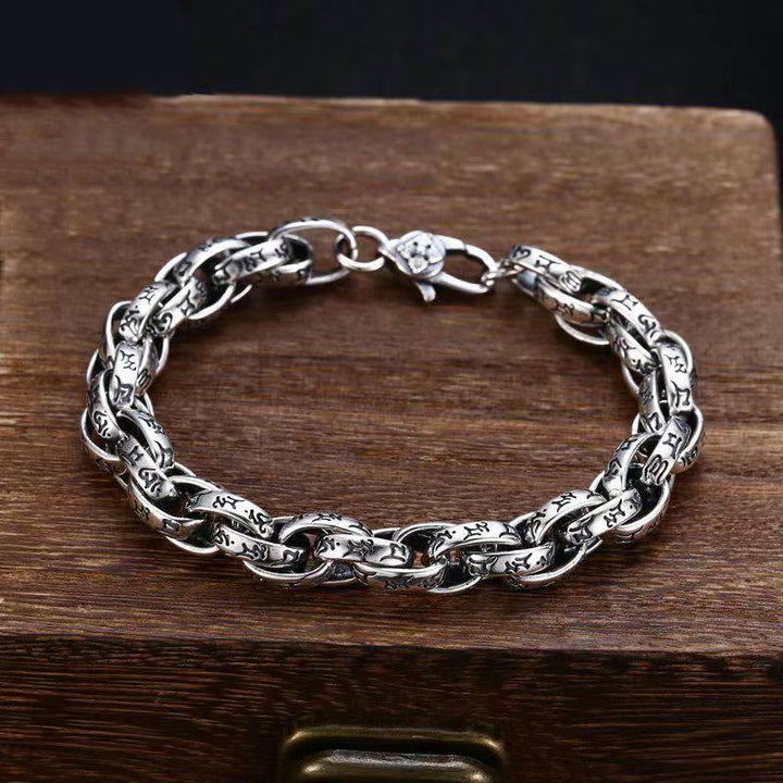 Tibetan copper mantra buckle bracelet — view 2