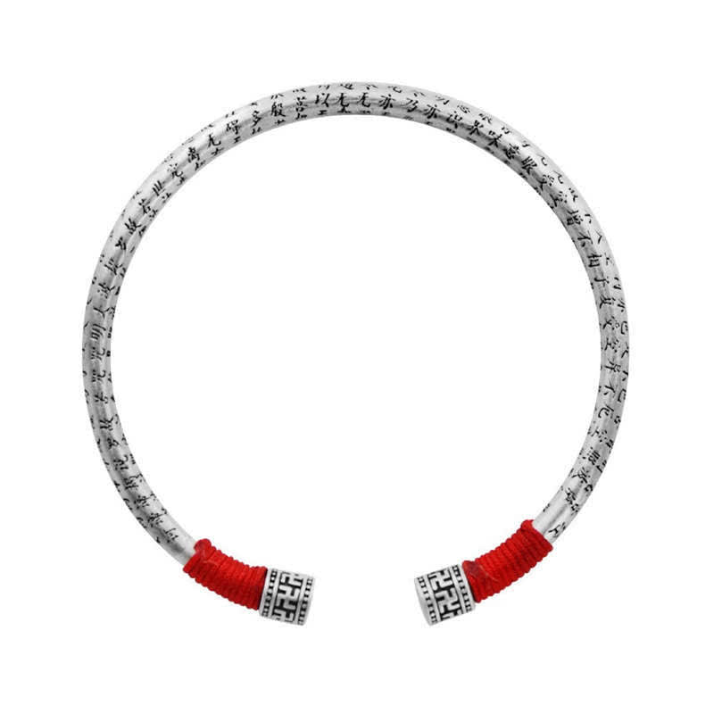 Tibetan mantra red string bangle — view 10