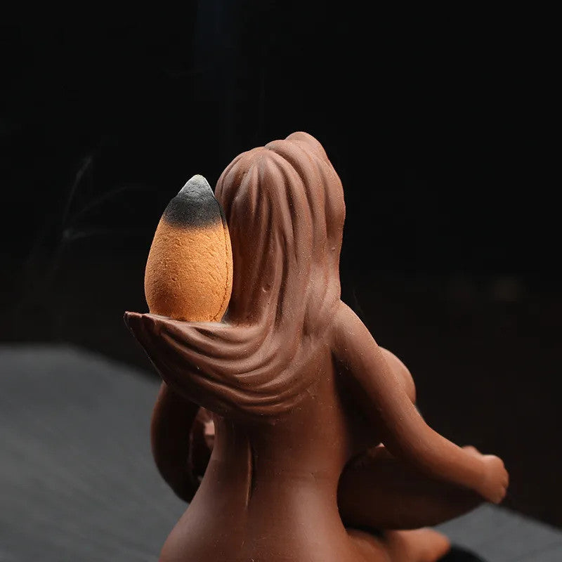 Beauty Purple Clay Backflow Incense Burner