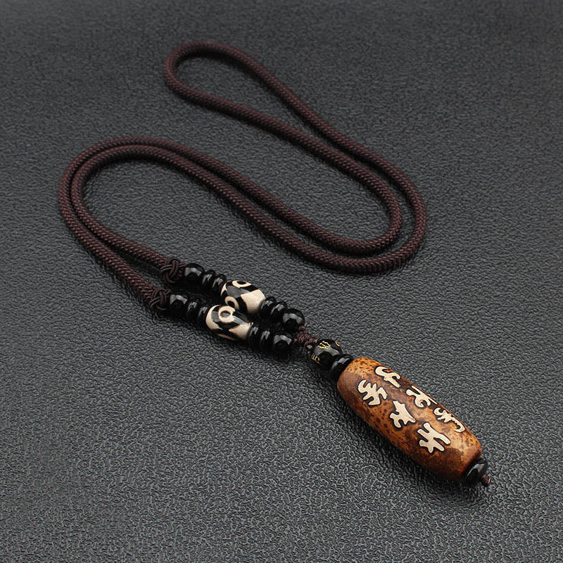 Tibetan Dzi bead Avalokiteshvara pendant — view 12