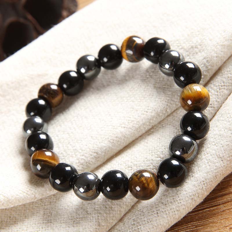 Tibetan Tiger's Eye Bracelet & Necklace Set — view 6