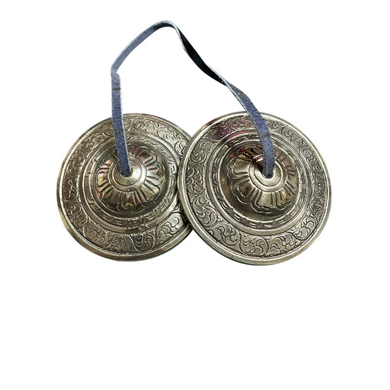 Buddha Stones Tibetan Tingsha Bell Auspicious Cloud Six True Words Copper Wealth Decoration Buddhist Supplies BS 7