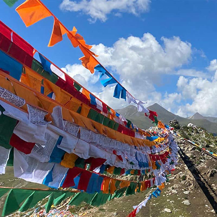 Five-color Windhorse prayer flags — view 8