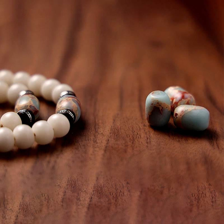 108 bodhi seed and Dzi bead mala — view 7