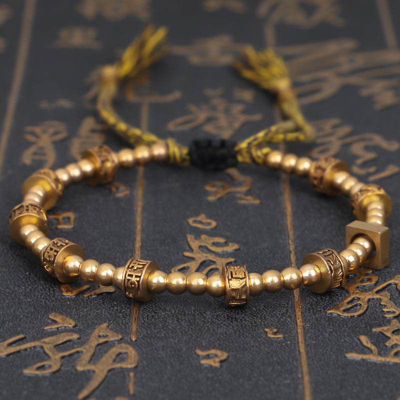 Tibetan Mantra Copper Bracelet — view 1