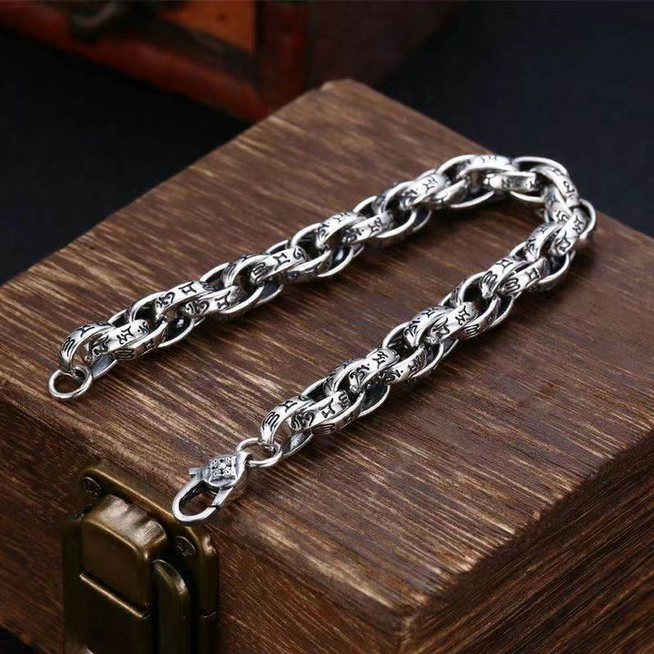 Tibetan copper mantra buckle bracelet — view 4