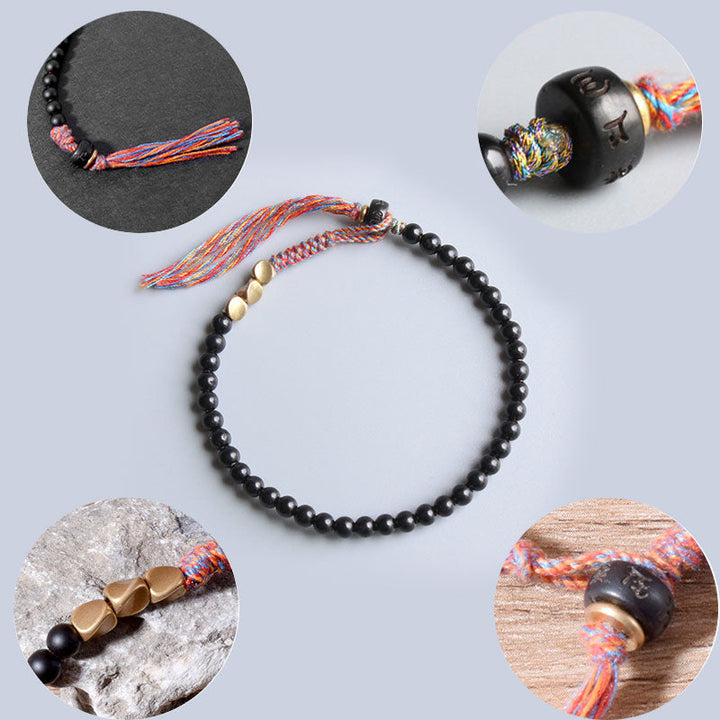 Black onyx tassel bracelet — view 10