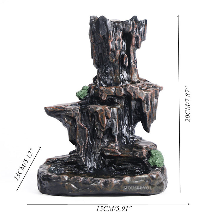 Mountain Waterfall Landscape Hand Crafts Censer Base Holder Stand