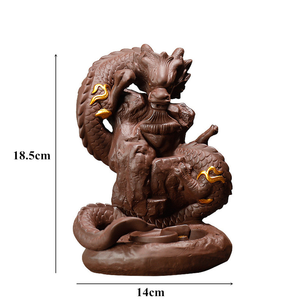 Backflow Incense Burner Dragon Incense Stick Holder Smoke Waterfall Aromatherapy Furnace Home Decor Censer