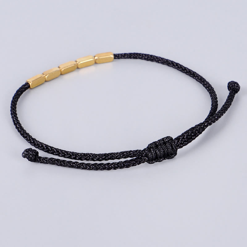 Copper bead braided cord bracelet — view 7